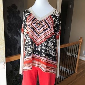 CAbi mixed media print top